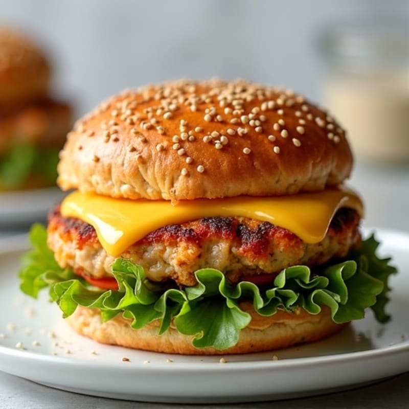 Crispy Baked Mozzarella-Stuffed Turkey Burger