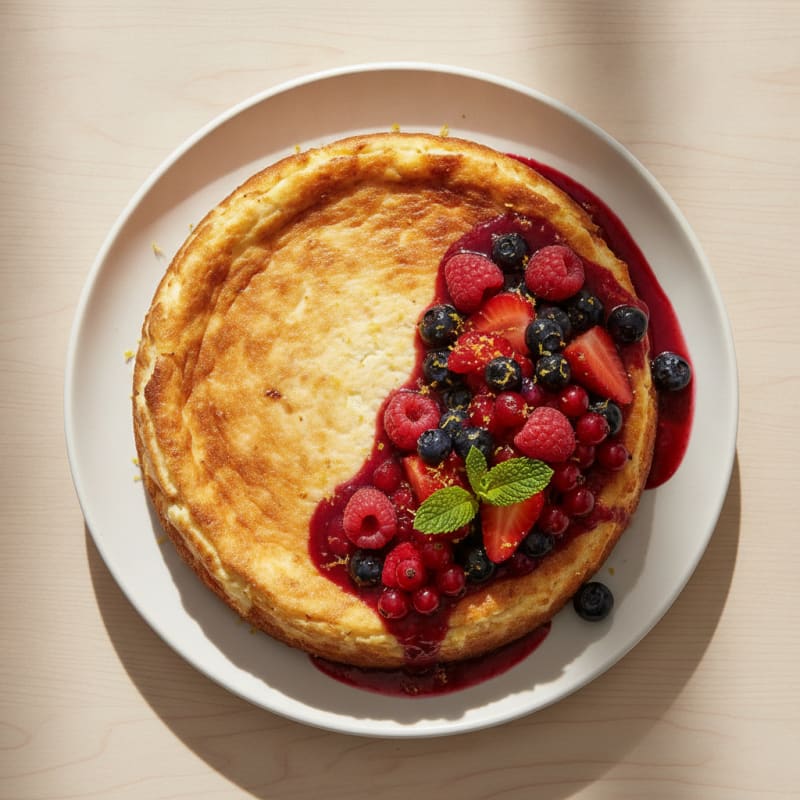 Cottage Cheese Protein Cheesecake with Fresh Berries