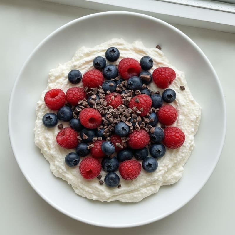 Silky Greek Yogurt Protein Mousse with Mixed Berries