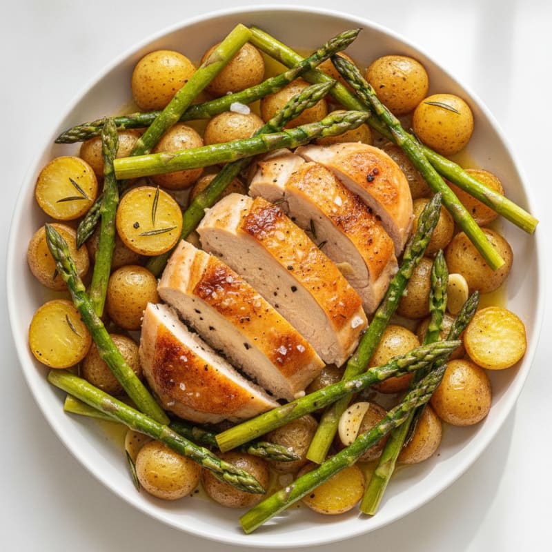 Lemon-Herb Roasted Chicken and Asparagus