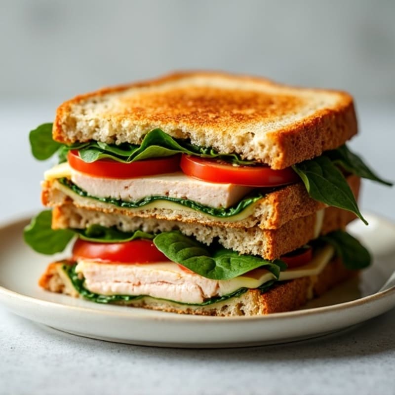 Crispy Layered Turkey and Spinach Melt