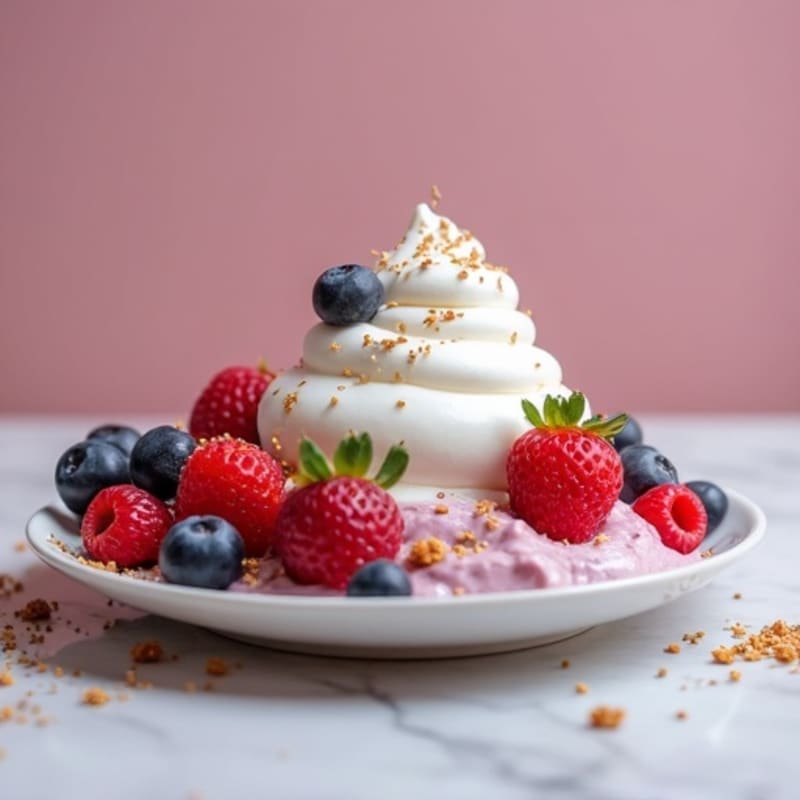 Greek Yogurt Protein Mousse with Mixed Berries