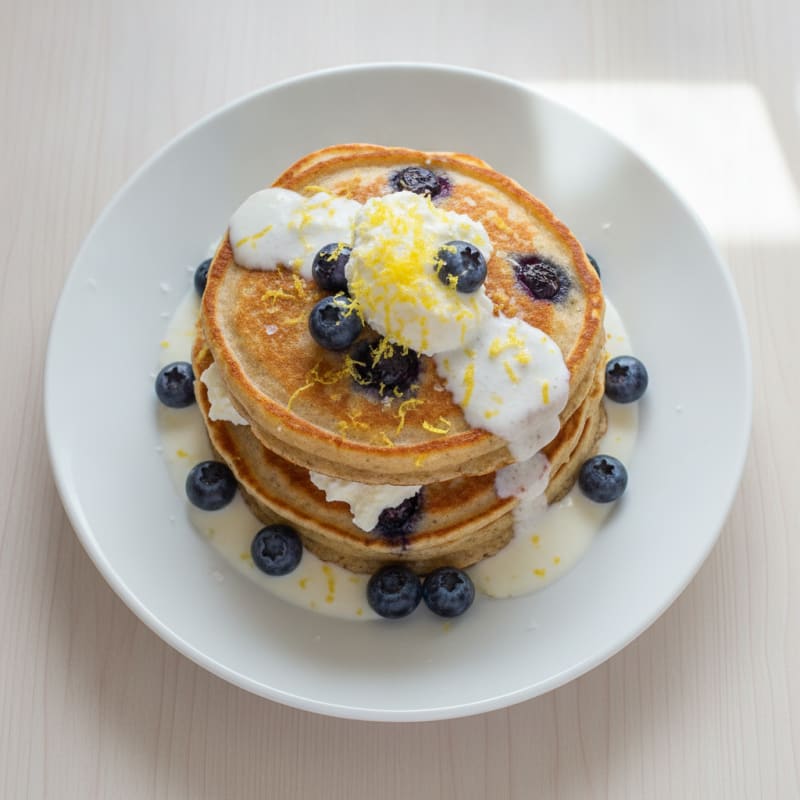 Blueberry Ricotta Pancakes with Lemon Zest