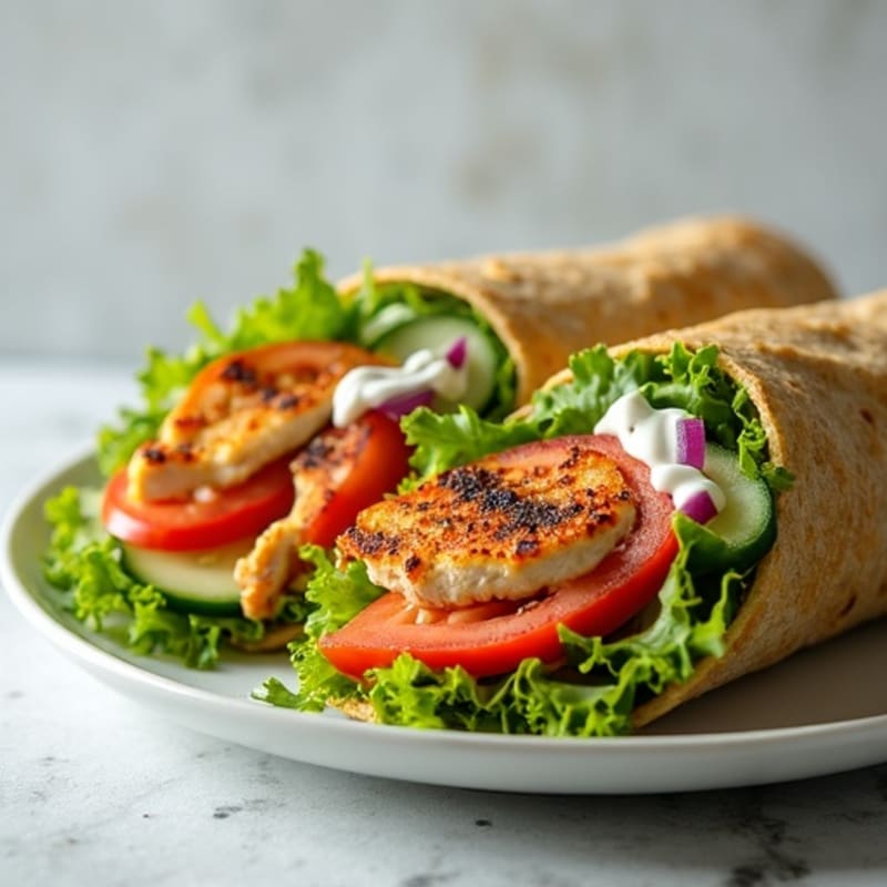 Crispy Grilled Chicken and Fresh Veggie Wrap