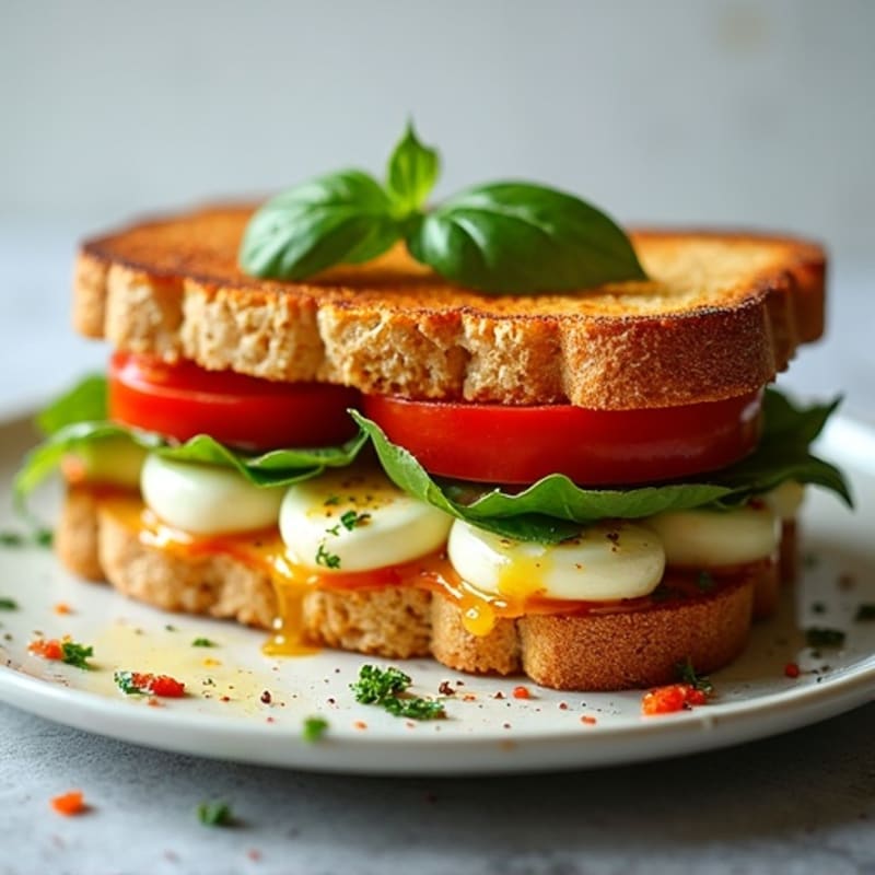 Grilled Fresh Mozzarella Tomato Basil Sandwich