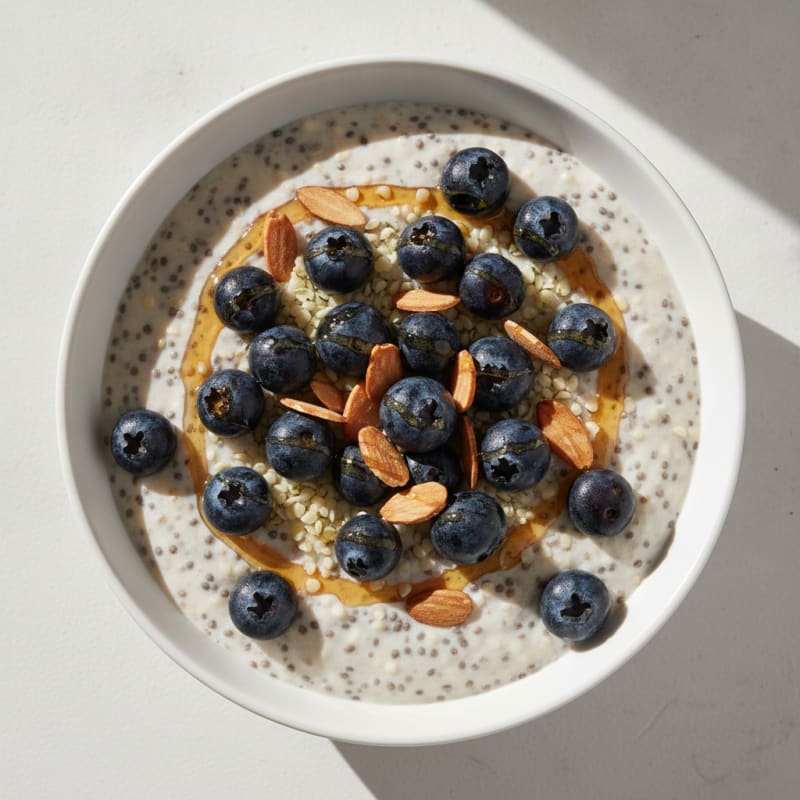 Blueberry Almond Chia Seed Pudding