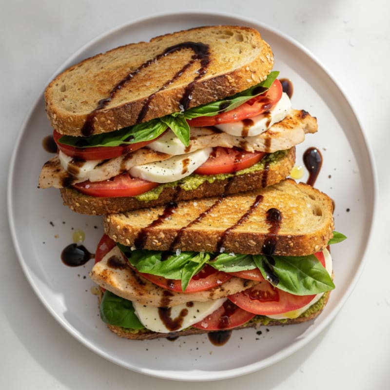 Grilled Caprese Sandwich with Balsamic Glaze