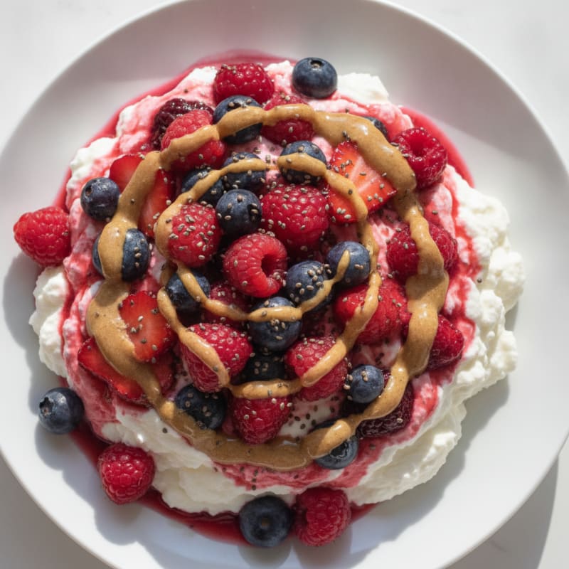 Silky Greek Yogurt Protein Mousse with Mixed Berries