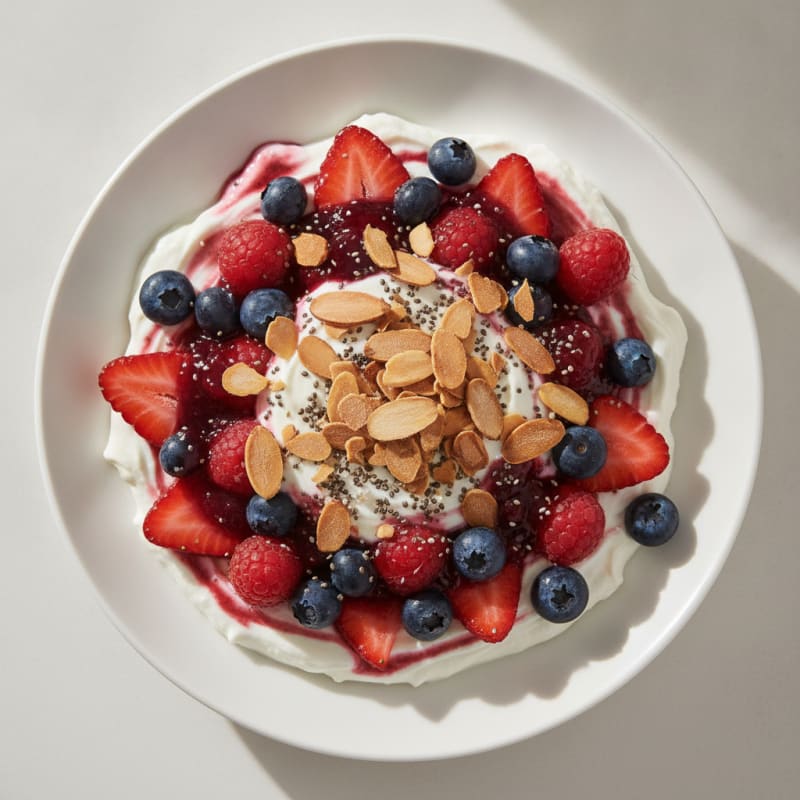 Greek Yogurt Protein Parfait with Mixed Berries