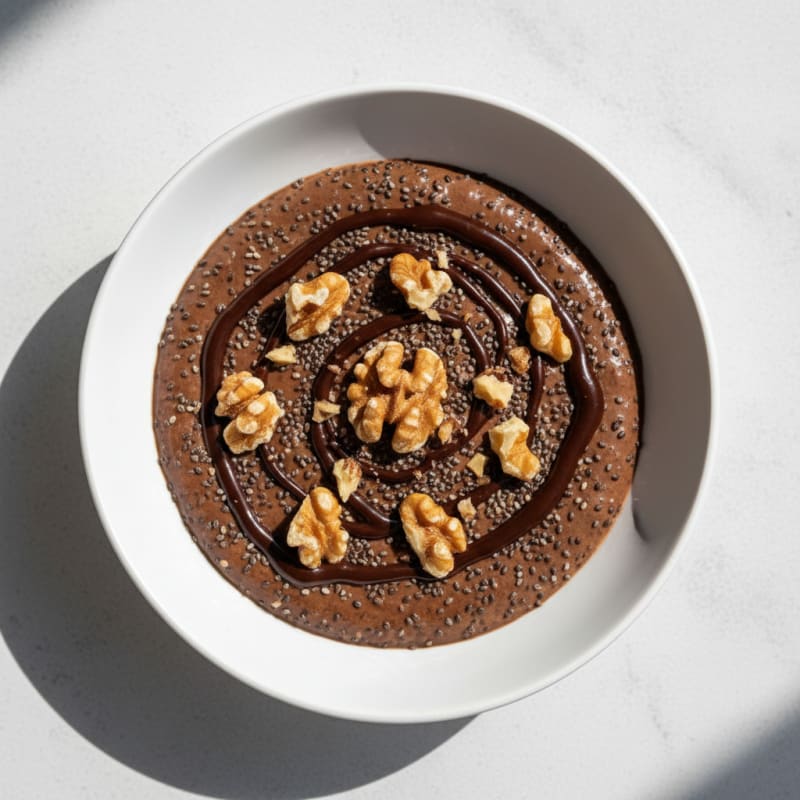 Silky Chocolate Protein Pudding with Chia Seeds