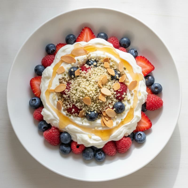 Greek Yogurt Protein Parfait with Mixed Berries