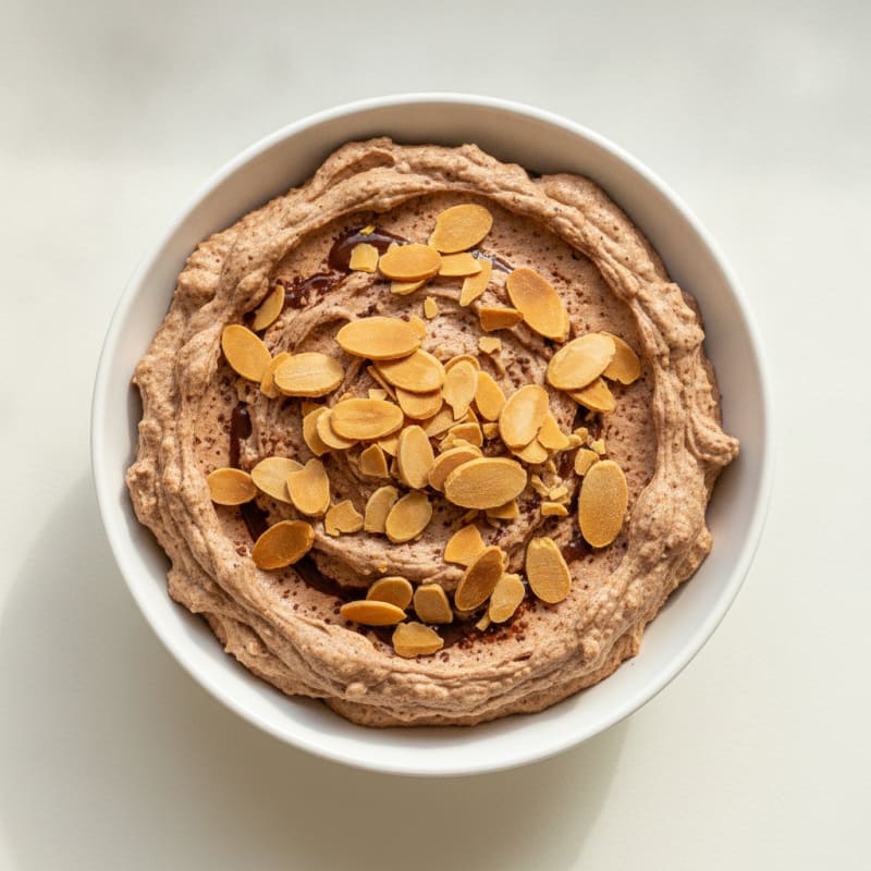 Creamy Cottage Cheese Protein Mousse with Cocoa and Almonds