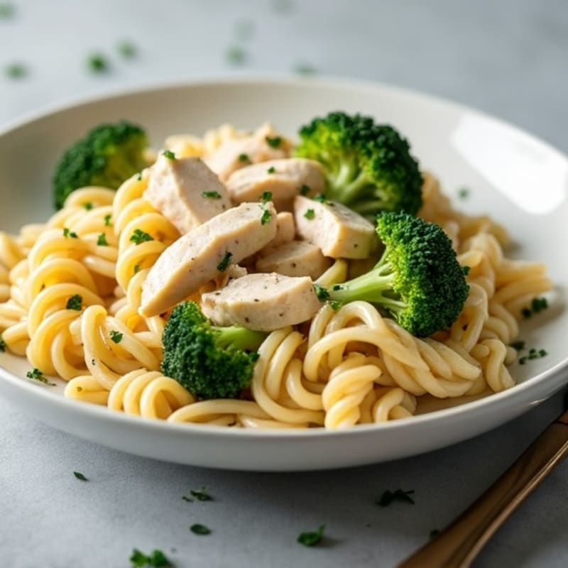 Lighter Creamy Chicken Alfredo Pasta