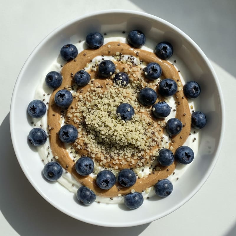 Creamy Greek Yogurt Parfait with Almond Butter and Chia Seeds