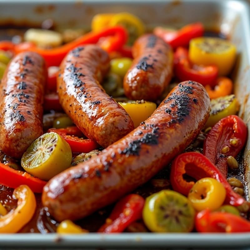 Sheet Pan Roasted Sweet Italian Sausage and Bell Peppers