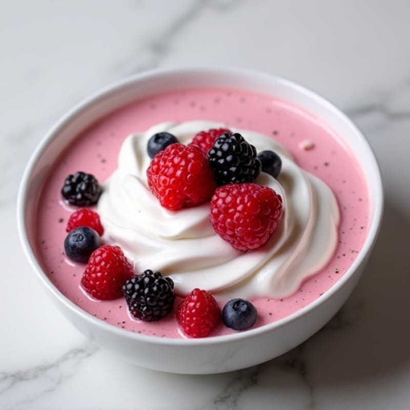 Silky Greek Yogurt Protein Mousse with Mixed Berries
