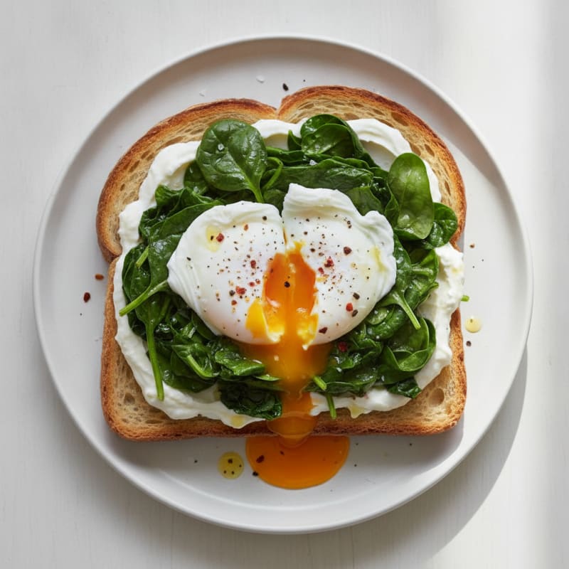 Sourdough Egg Toast with Savory Yogurt and Spinach