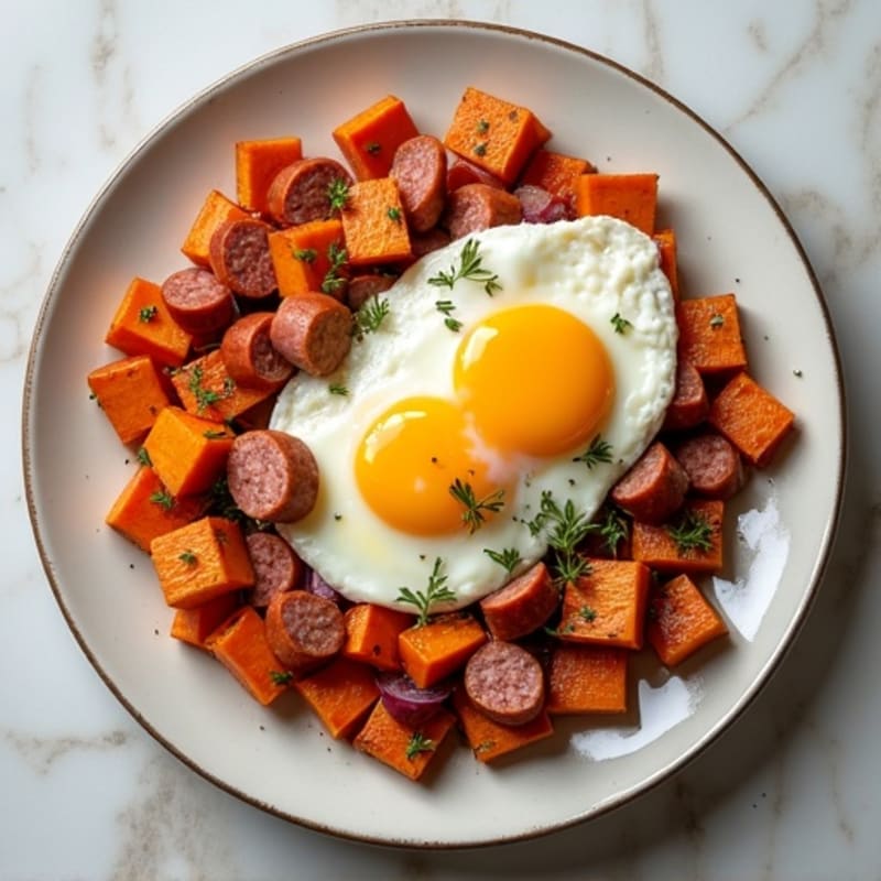 Savory Turkey Sausage and Roasted Sweet Potato Bake