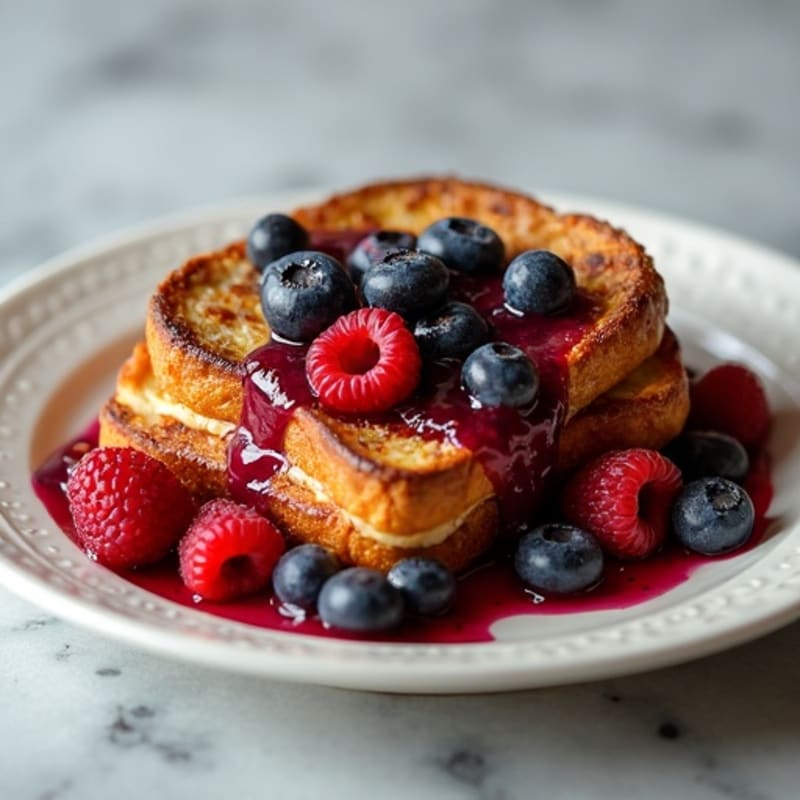 Crispy Almond-Crusted French Toast with Berry Compote