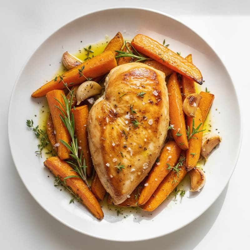 Garlic Herb Roasted Chicken with Root Vegetables