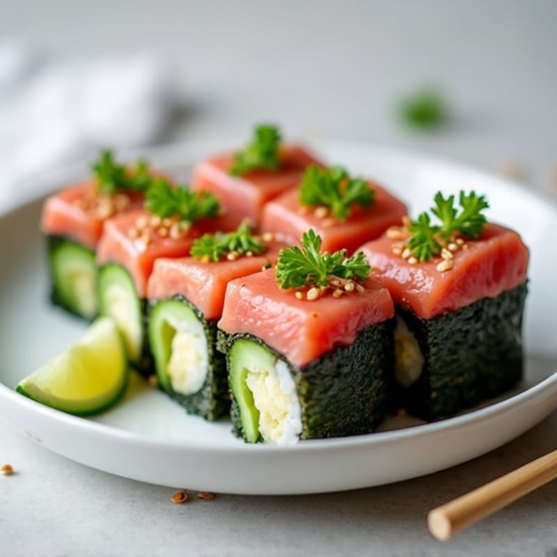 Fresh Tuna and Avocado Nori Rolls