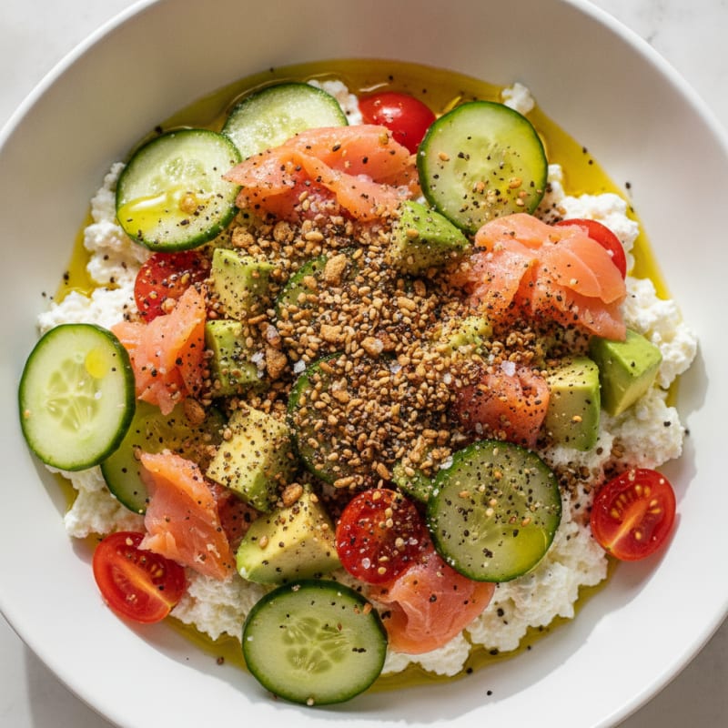 Savory Cottage Cheese with Everything Bagel Seasoning