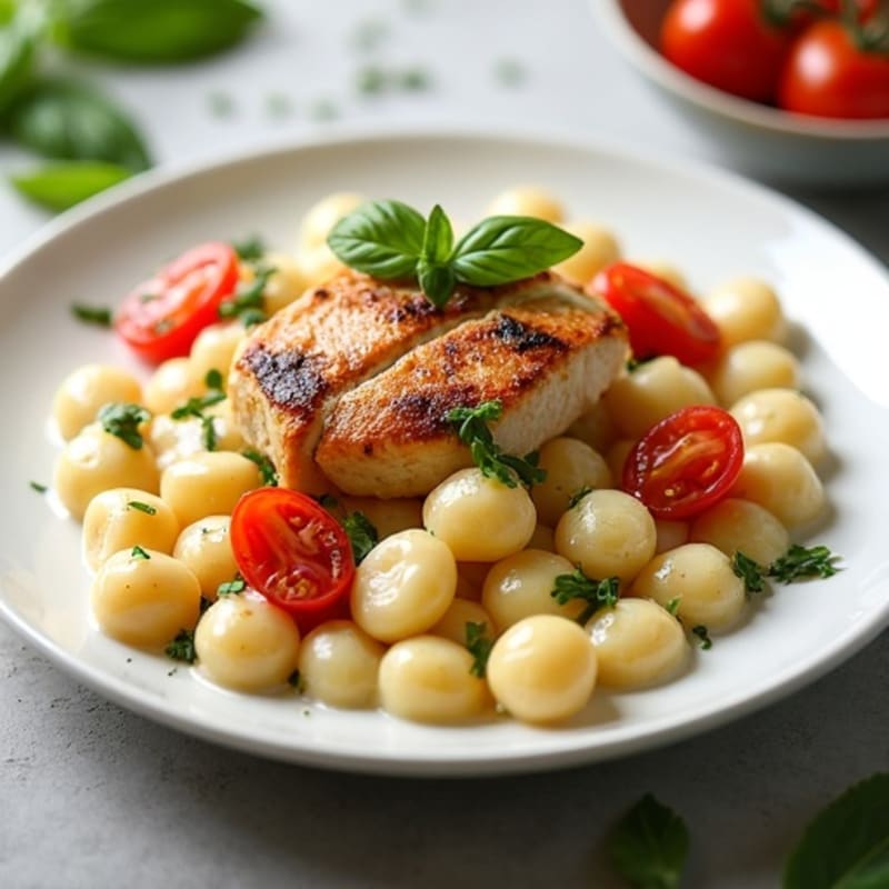 Creamy Ricotta Gnocchi with Herb-Roasted Tomatoes