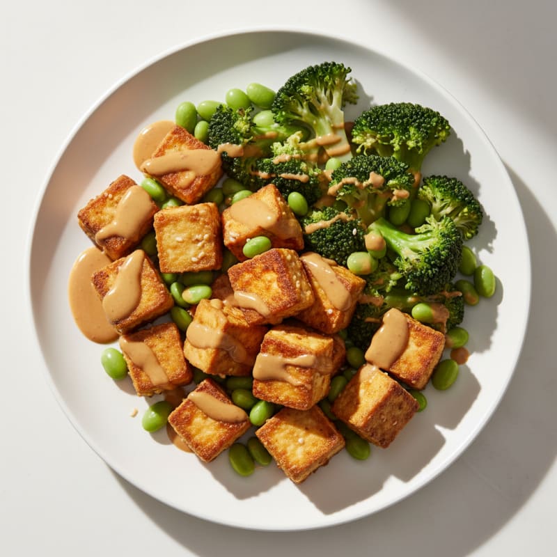Pan-Seared Tofu with Peanut Sauce