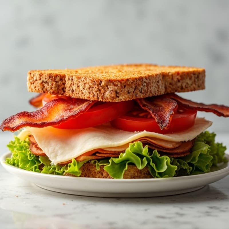 Fresh Turkey Club Sandwich with Crispy Bacon