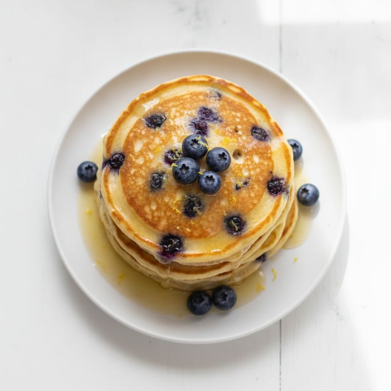 Blueberry Ricotta Pancakes with Lemon Zest