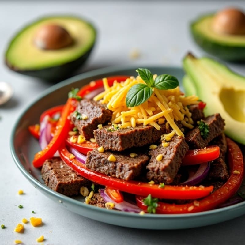 Tender Lean Sautéed Beef with Cheesy Peppers and Onions