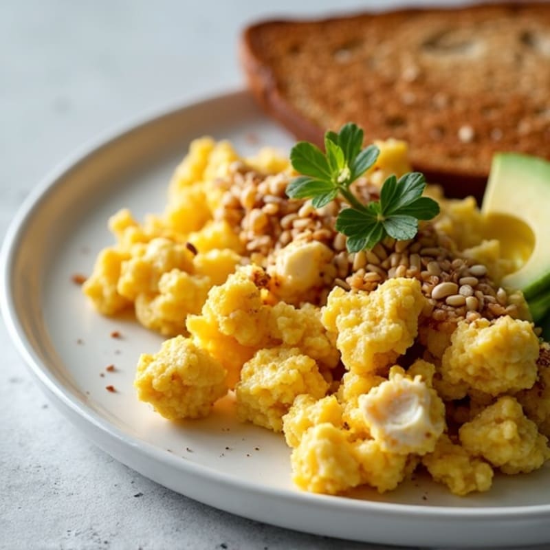 Crispy Chicken Egg White Scramble with Toasted Seeds