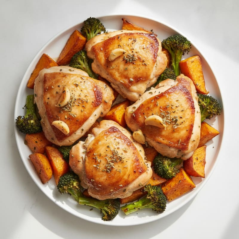Garlic Herb Roasted Chicken Thighs