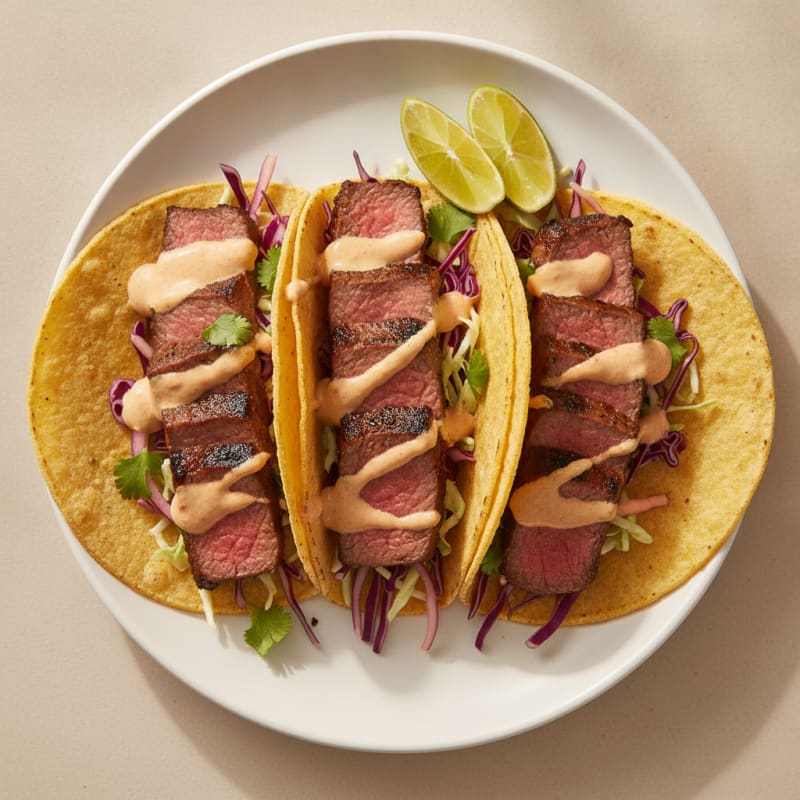 Grilled Steak Tacos with Chipotle Crema