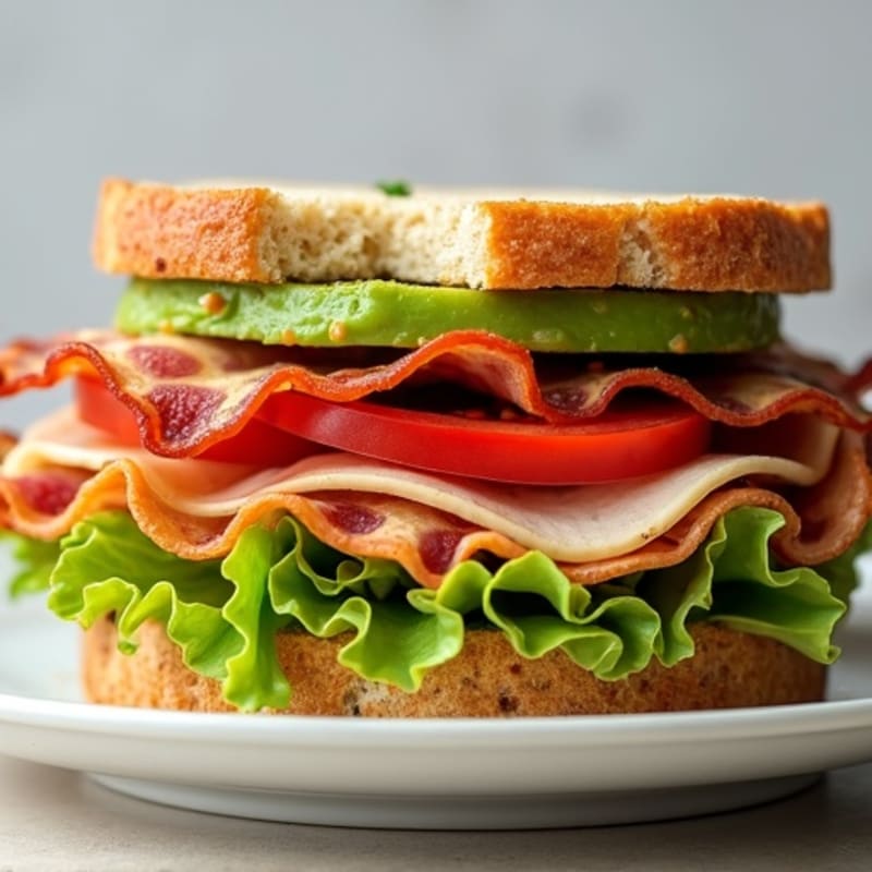 Creamy Avocado, Crispy Bacon, Fresh Tomato, and Crisp Lettuce Whole Grain Sandwich