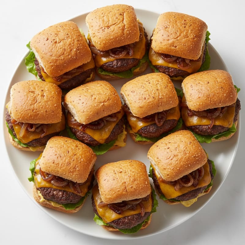 Crispy Caramelized Onion Cheeseburger Sliders