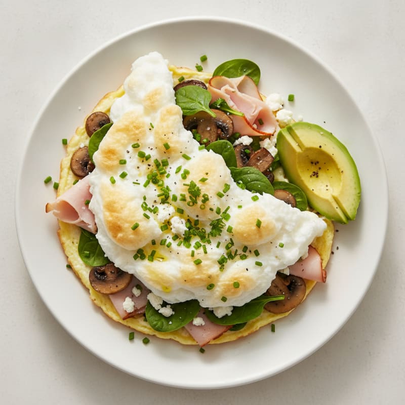 Fluffy Egg White Omelet with Herbs
