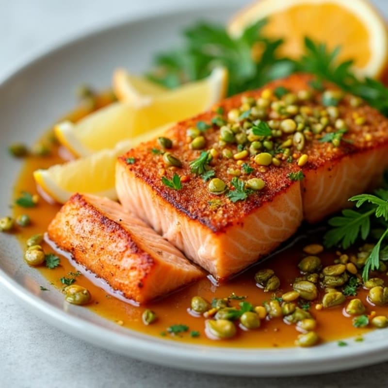 Crispy Pistachio-Crusted Salmon with Citrus-Ginger Glaze