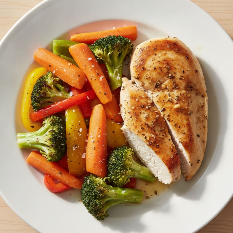 Pan-Seared Chicken with Roasted Vegetables