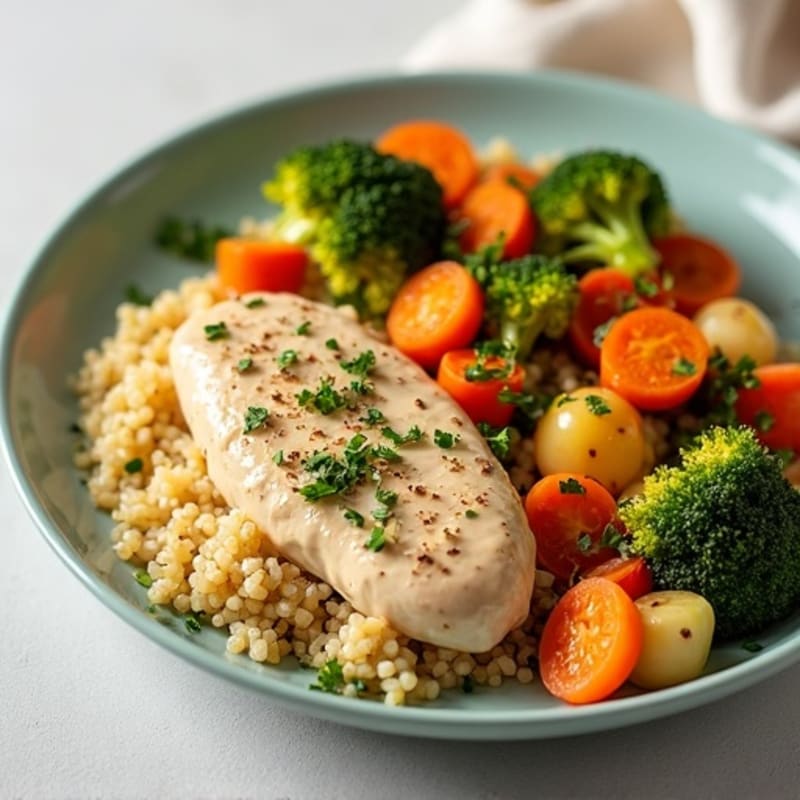 Creamy Coconut Chicken with Roasted Vegetables