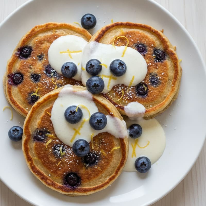Blueberry Ricotta Pancakes with Lemon Zest