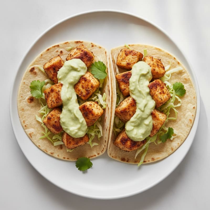 Chicken Tacos with Avocado Crema
