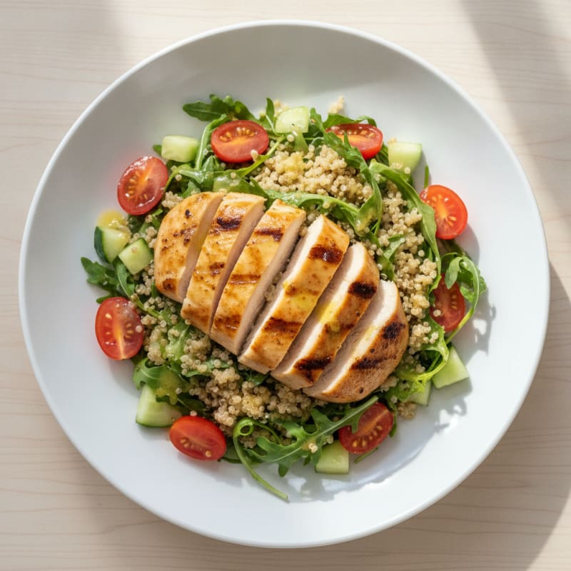Grilled Chicken and Quinoa Salad with Lemon Vinaigrette