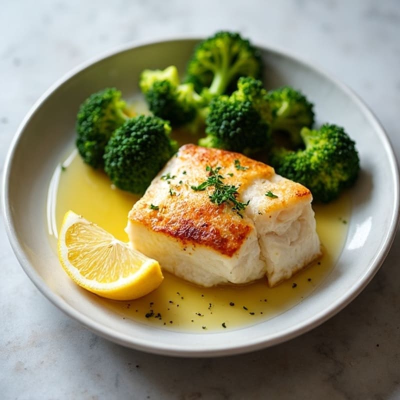 Seared Cod with Roasted Broccoli and Lemon