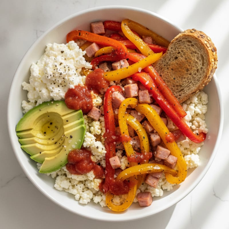 Mediterranean Ham and Bell Pepper Bowl