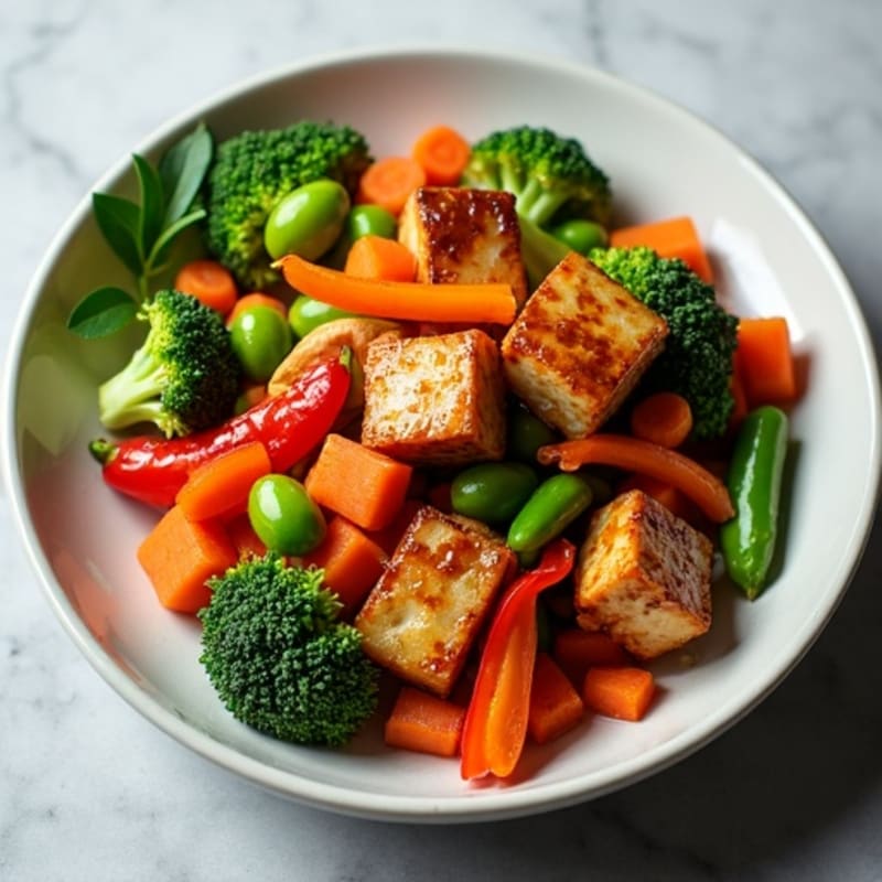 Crispy Maple Glazed Tempeh Stir-Fry with Fresh Vegetables