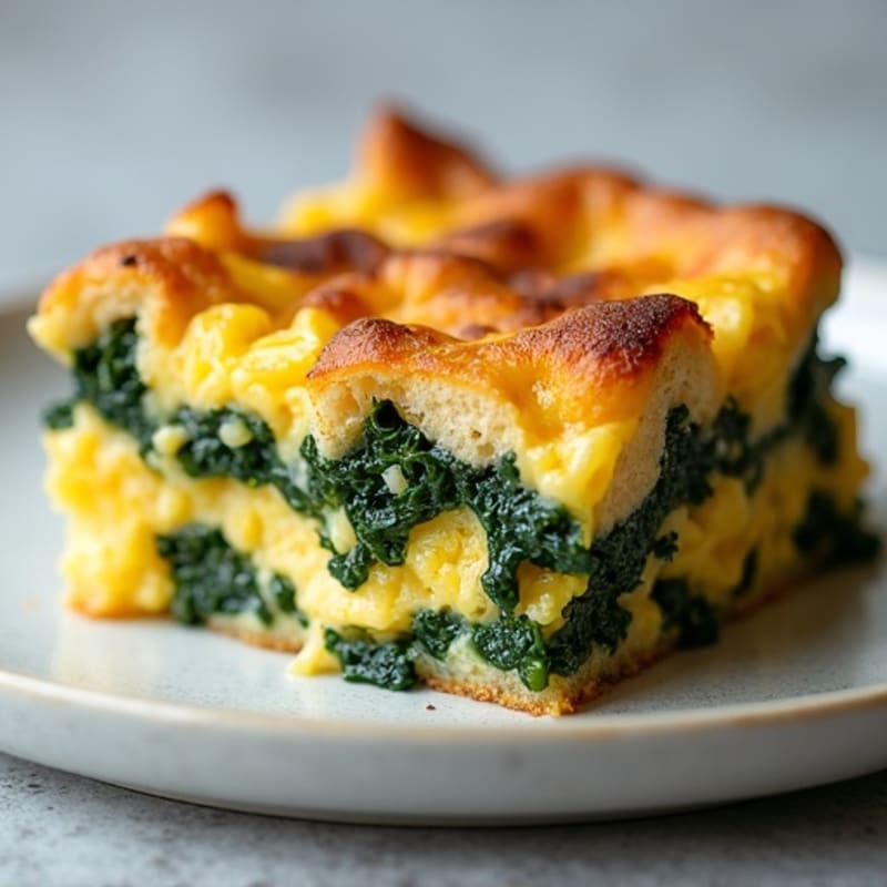 Fluffy Sausage and Kale Breakfast Strata