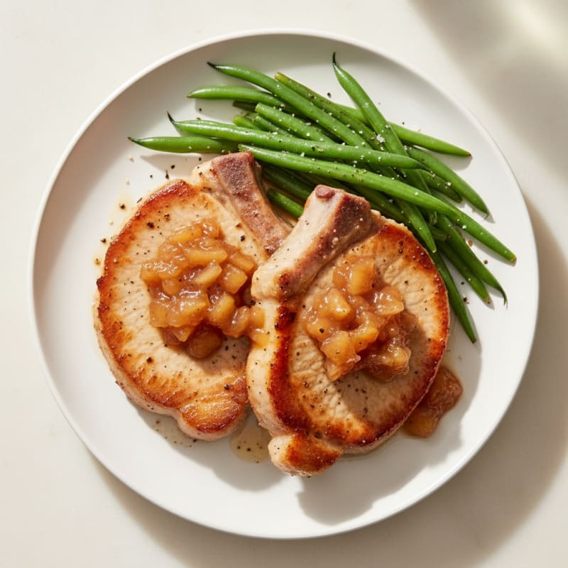 Pan-Seared Pork Chops with Apple Chutney