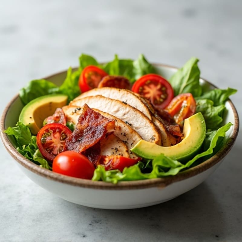 Roasted Turkey and Crispy Turkey Bacon Salad with Fresh Tomatoes