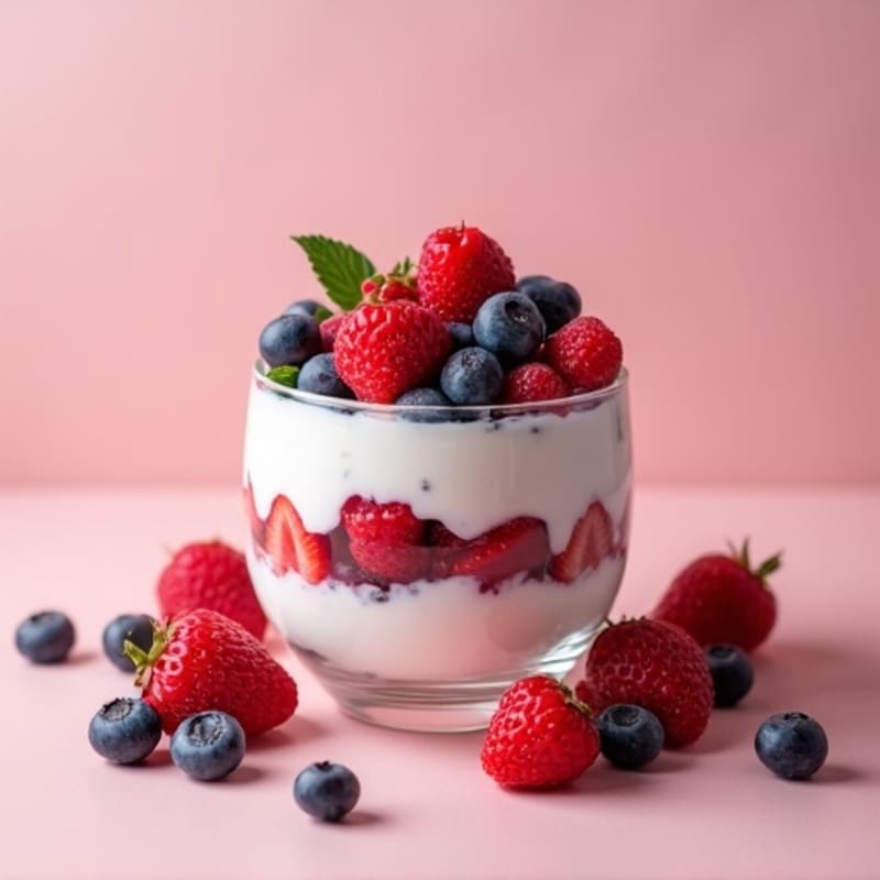 Greek Yogurt Protein Parfait with Mixed Berries and Almond Butter